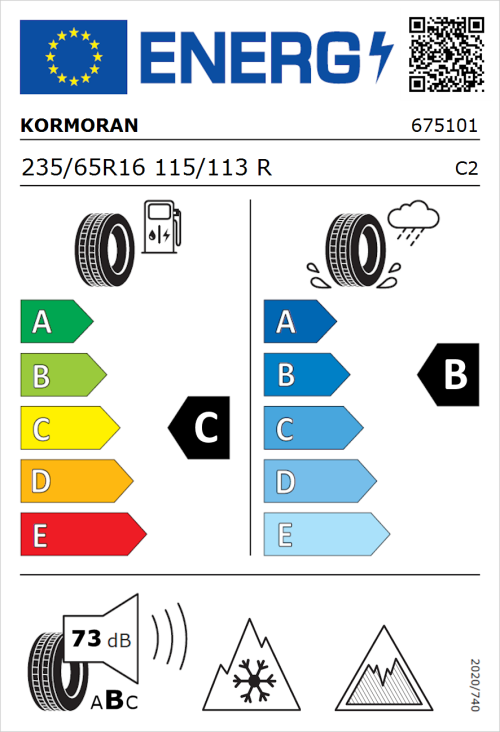 Tyre Label for Kormoran All Season Van 235/65R16 115/113R